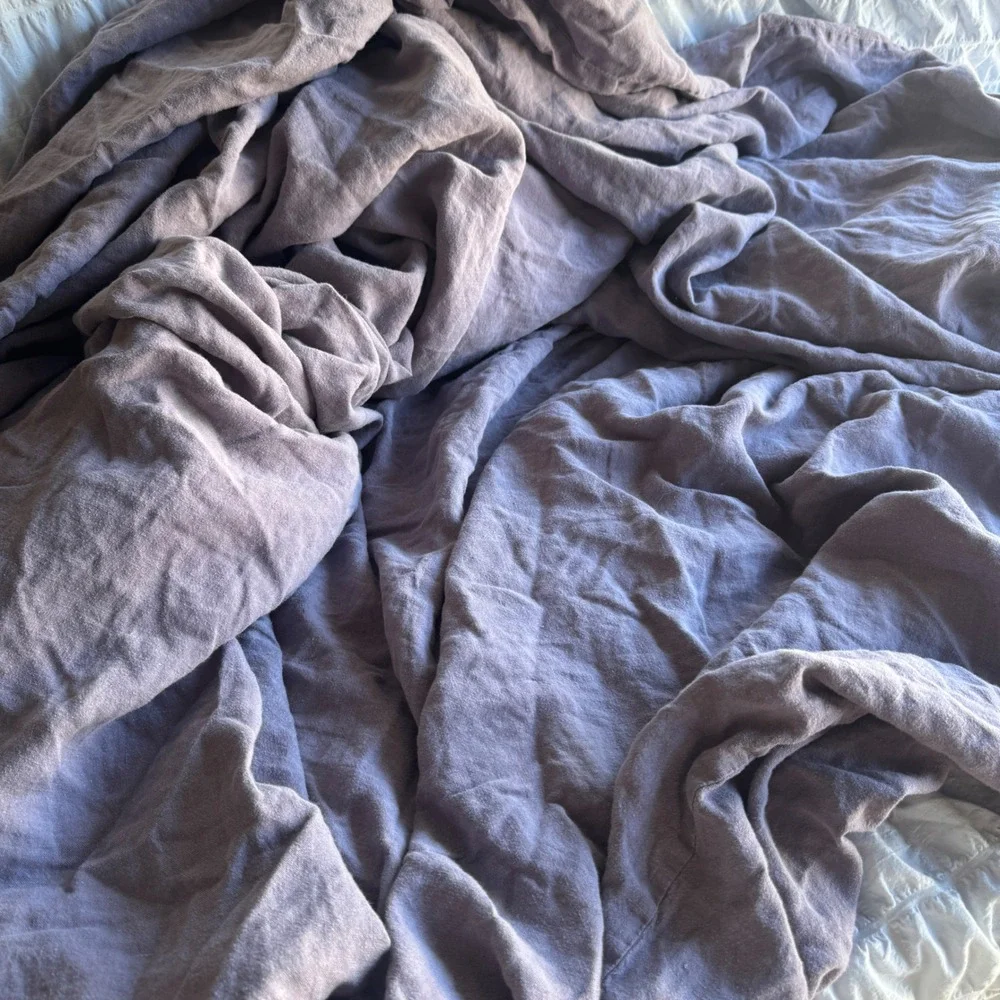 Restoration Hardware Duvet Cover Full/Queen Purple Stonewashed Belgian Linen